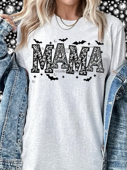 Bling Mama with Bats DTF Hot Peel